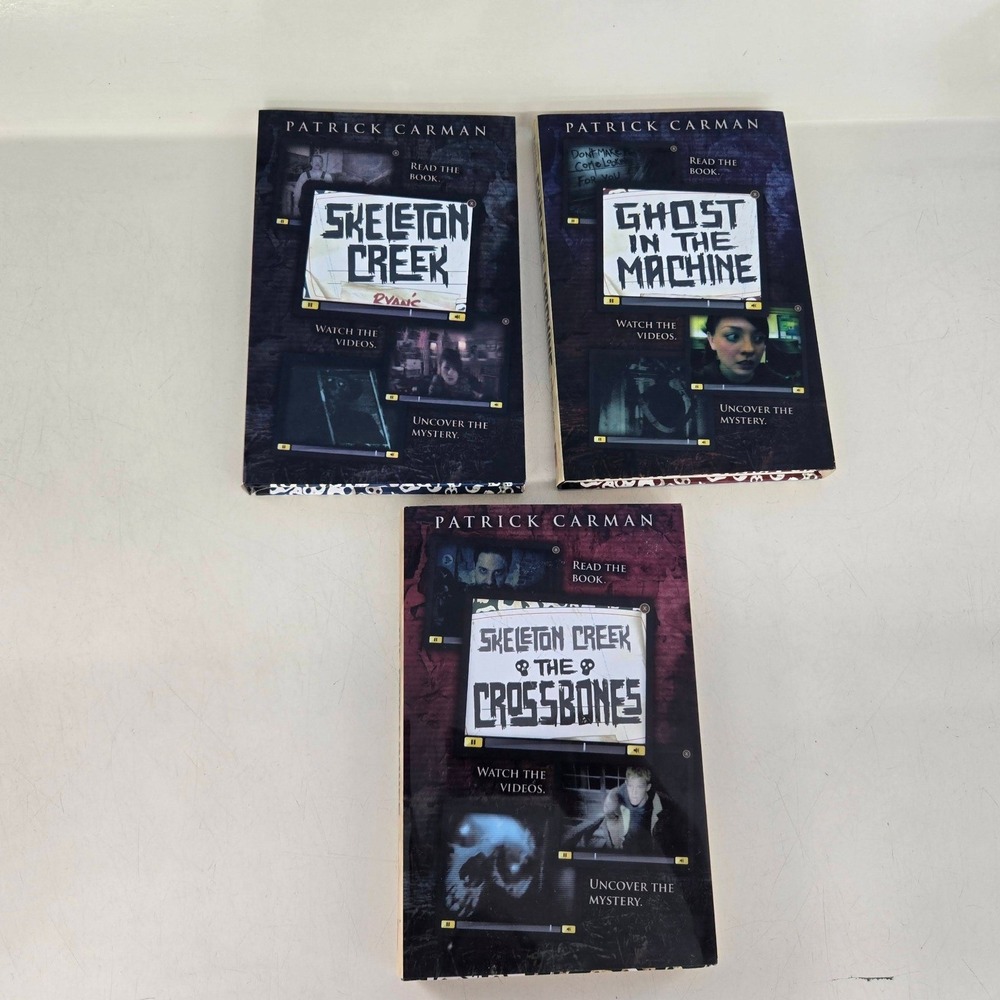 Patrick Carman Skeleton Creek Book Lot‎ 3 Hardcover Mystery Ghost Machine Books
